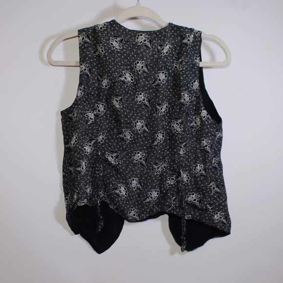 Star Of India Black Vest With A Floral Pattern Size M - Picture 2 of 4